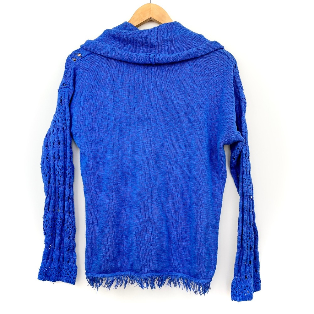 Chico's Womens L Crochet Sweater Fringe Cowl Neck Vintage Layering Retro - Picture 5 of 7